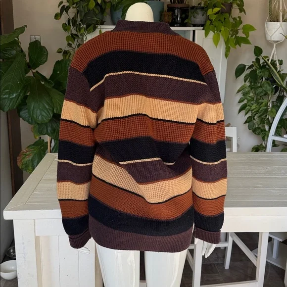 Vintage JANTZEN grandpacore wool cardigan, brown multicolour EUC unisex - Picture 5 of 11
